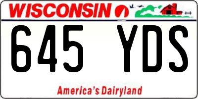 WI license plate 645YDS