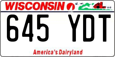 WI license plate 645YDT