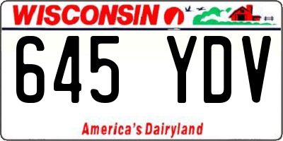 WI license plate 645YDV