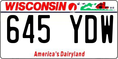 WI license plate 645YDW