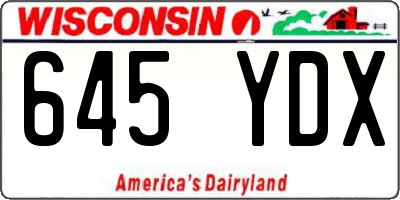 WI license plate 645YDX
