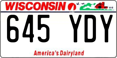 WI license plate 645YDY