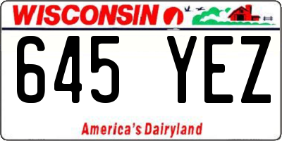 WI license plate 645YEZ