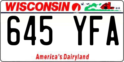 WI license plate 645YFA