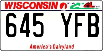 WI license plate 645YFB