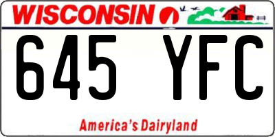 WI license plate 645YFC