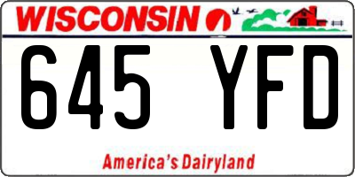 WI license plate 645YFD