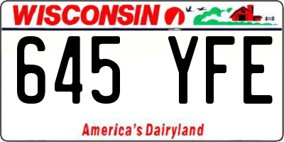 WI license plate 645YFE