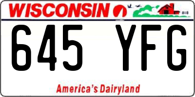 WI license plate 645YFG
