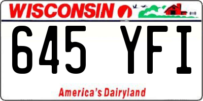 WI license plate 645YFI