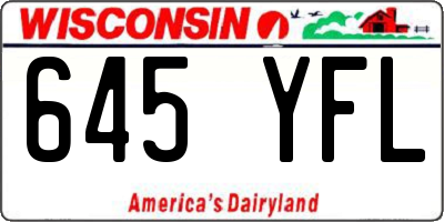 WI license plate 645YFL
