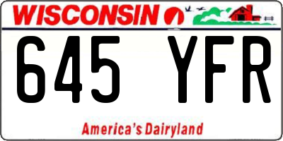 WI license plate 645YFR
