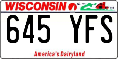 WI license plate 645YFS