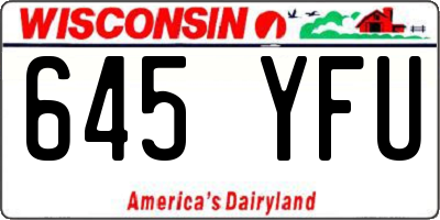 WI license plate 645YFU