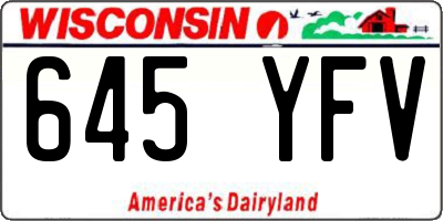 WI license plate 645YFV