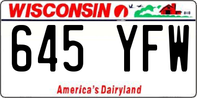 WI license plate 645YFW