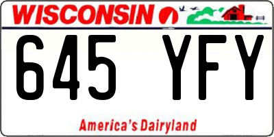 WI license plate 645YFY
