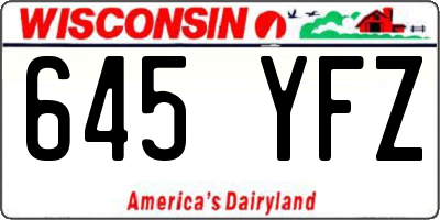 WI license plate 645YFZ
