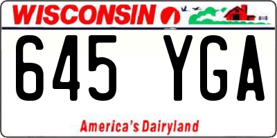 WI license plate 645YGA