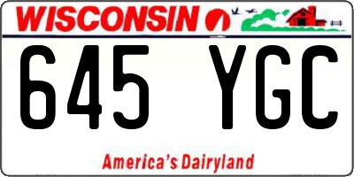 WI license plate 645YGC
