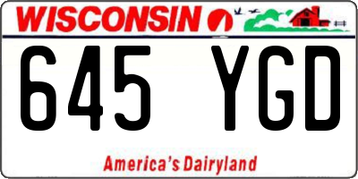 WI license plate 645YGD
