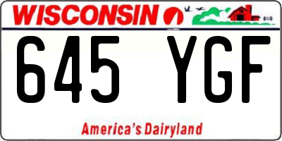 WI license plate 645YGF