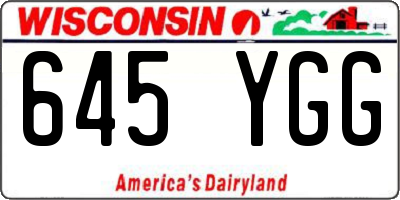 WI license plate 645YGG