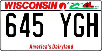 WI license plate 645YGH