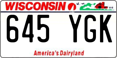 WI license plate 645YGK