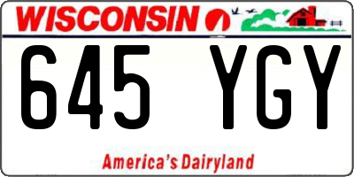 WI license plate 645YGY