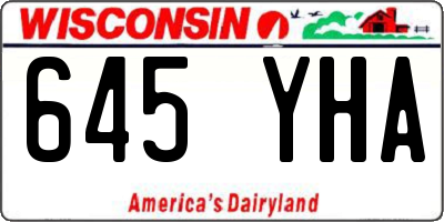 WI license plate 645YHA