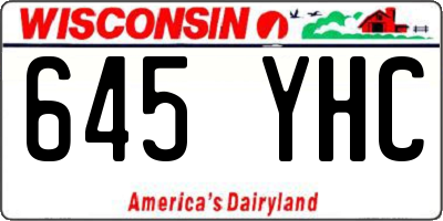 WI license plate 645YHC