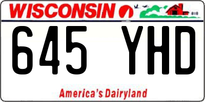 WI license plate 645YHD