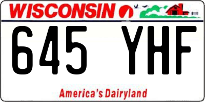 WI license plate 645YHF