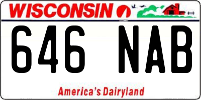 WI license plate 646NAB