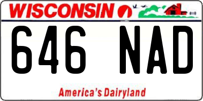 WI license plate 646NAD