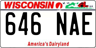 WI license plate 646NAE