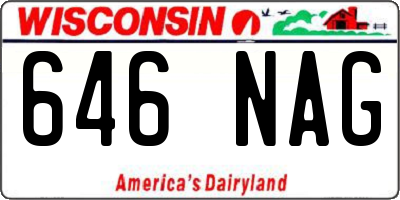 WI license plate 646NAG