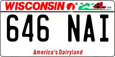 WI license plate 646NAI