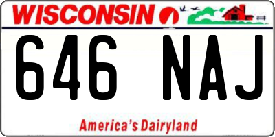 WI license plate 646NAJ