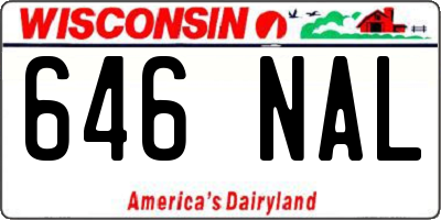 WI license plate 646NAL