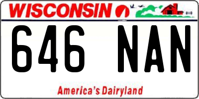 WI license plate 646NAN