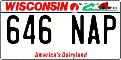 WI license plate 646NAP