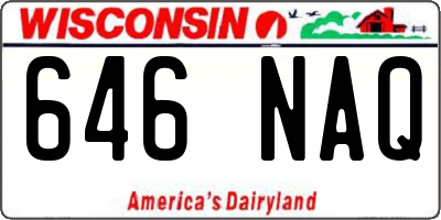 WI license plate 646NAQ