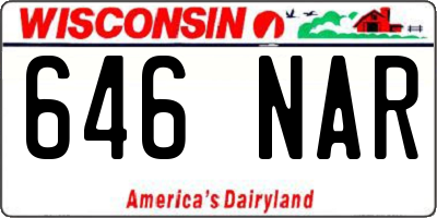 WI license plate 646NAR