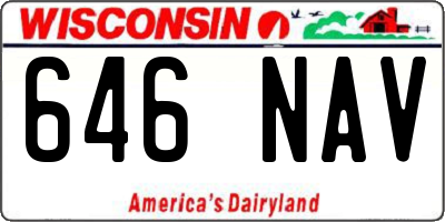 WI license plate 646NAV