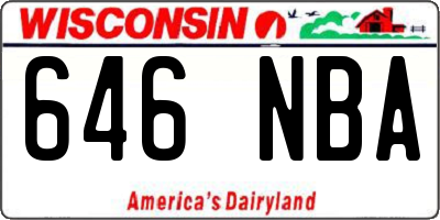 WI license plate 646NBA