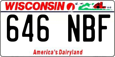 WI license plate 646NBF