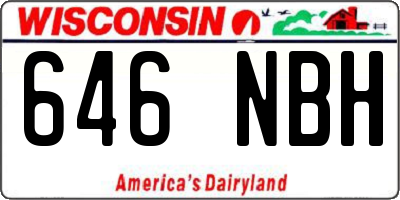 WI license plate 646NBH