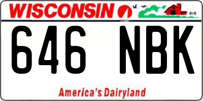 WI license plate 646NBK